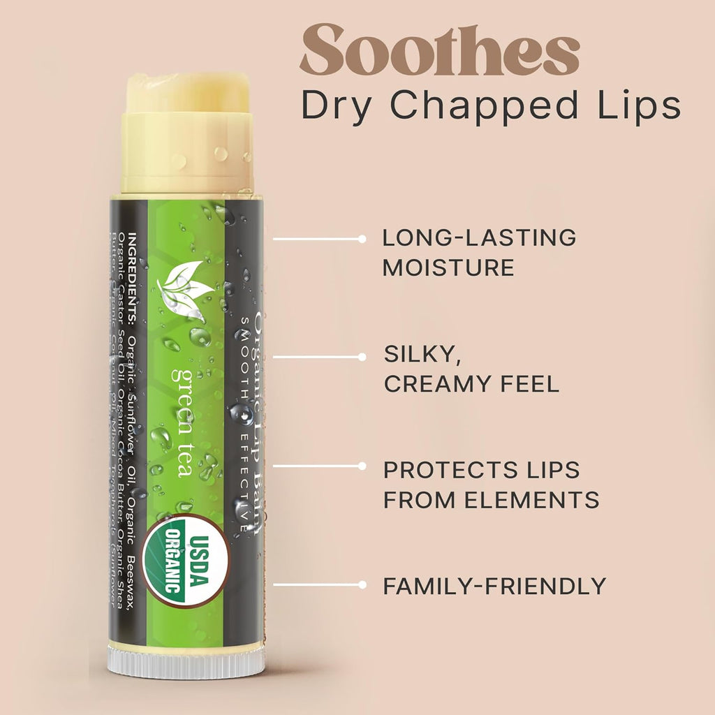 USDA Organic Lip Balm - USA Made with Natural Ingredients, Stocking Stuffers for Teens, 12 Pack Multi Flavor Lips Moisturizer, Beauty & Birthday Gifts, Moisturizer Chapstick Bulk Care for Dry Lips