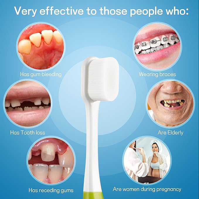 B Rush Extra Soft Toothbrush, Ultra Soft Toothbrush for Sensitive Gums, 20k Nano Floss Bristles Soft Toothbrushes for Pregnant Women, Elderly and Gum Sensitivity, Oral Care Brushes,Pack of 2