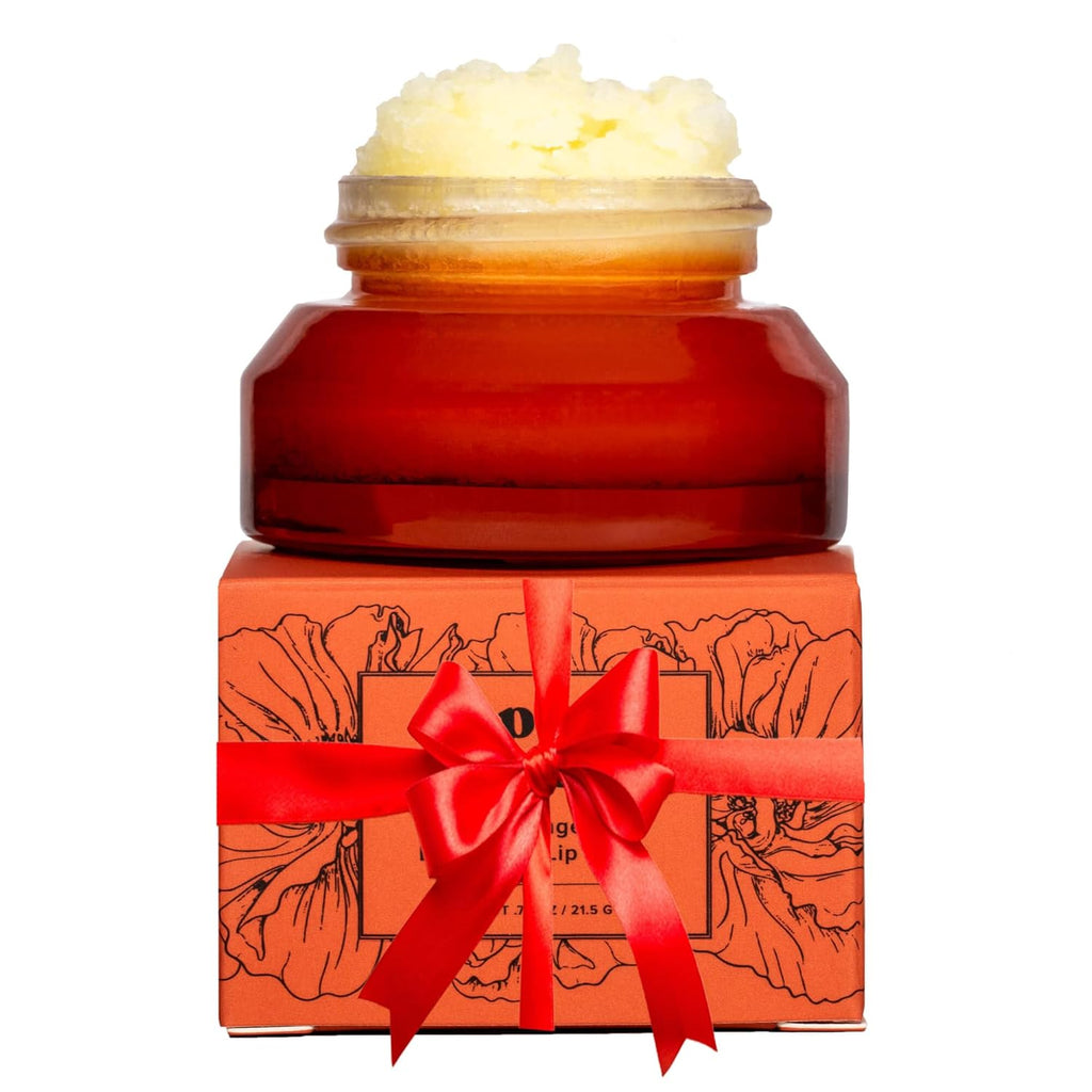 Poppy & Pout Natural Lip Scrub, Moisturizing Sugar Scrub for Dry Lips, Lip Scrubber Exfoliator with Essential Oils Smooths and Hydrates Lips, In Recyclable Glass Jars, Cruelty Free - Blood Orange Mint