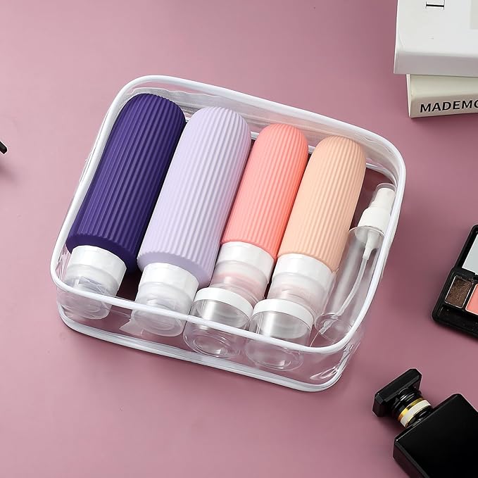 16 Pack Travel Bottles for Toiletries, Large 6oz Silicone Travel Containers with No-Drip Valve and Wide Opening