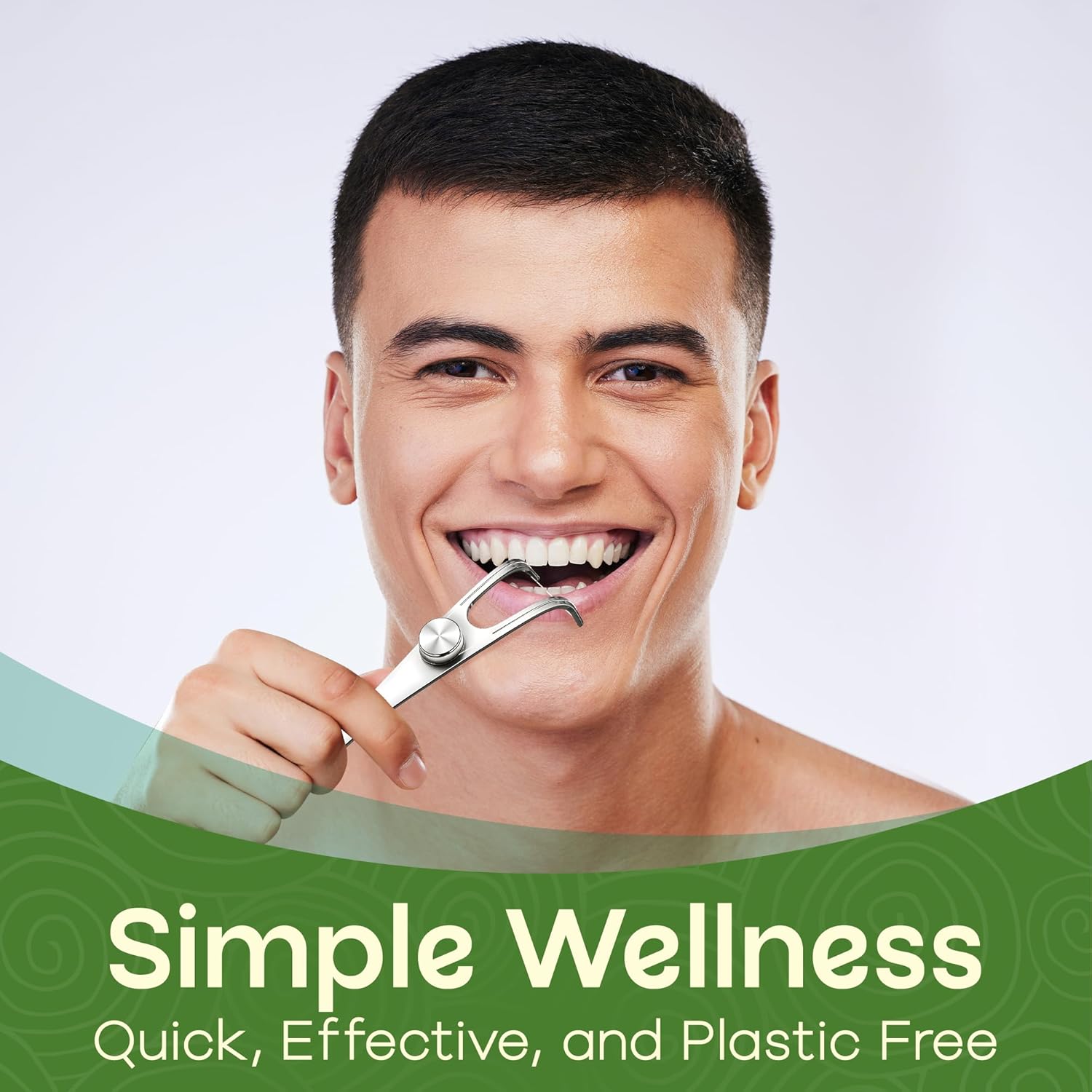 Dental Floss Holder, Refillable & Reusable Floss Pick - Dental Floss Handle - Stainless Steel Dental Floss Holder. Durable Reusable Flosser - Pack of 2