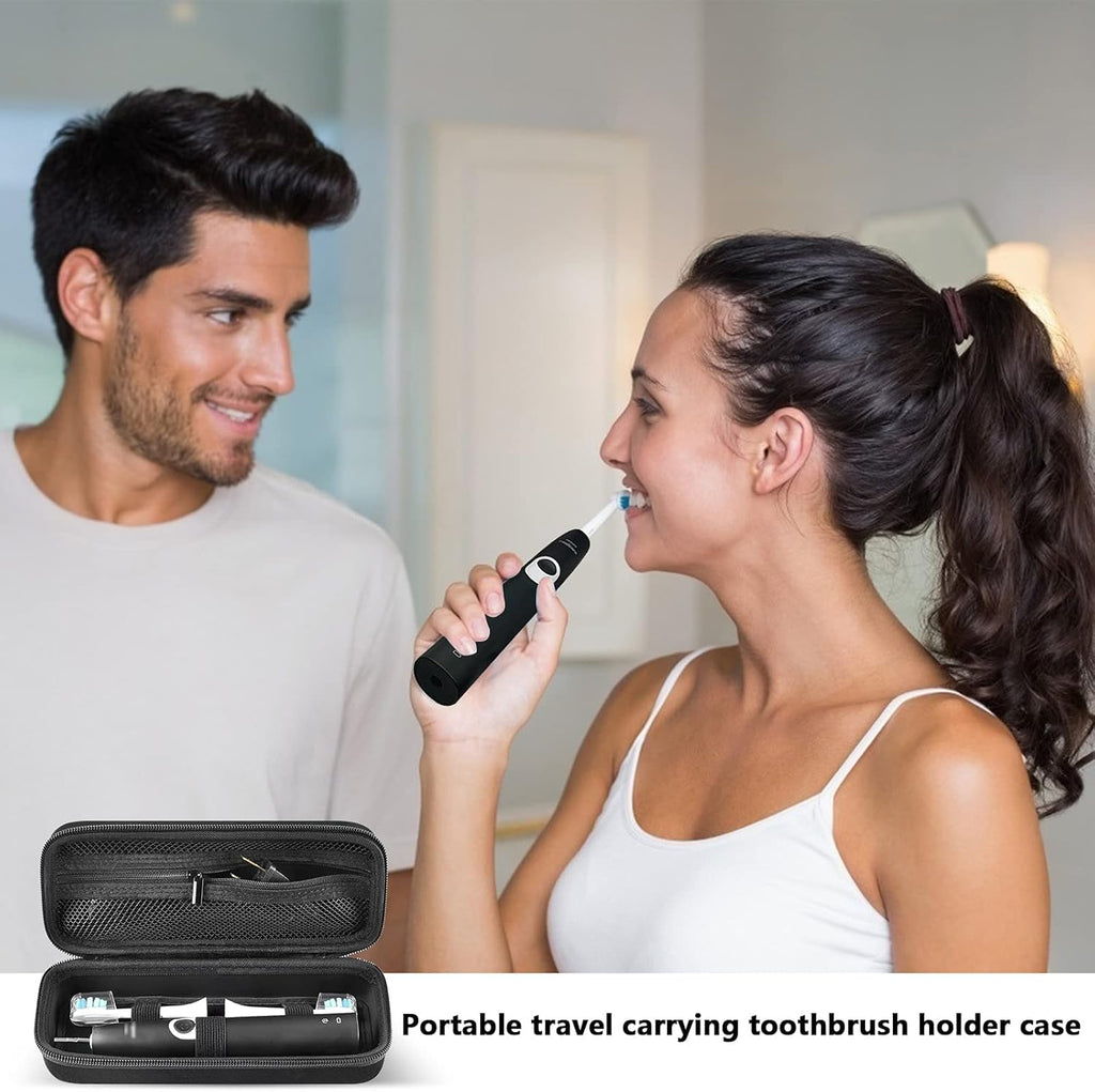 Toothbrush Travel Case Compatible with Oral-B Pro 1000, 2000, 3000, 3500, 1500/ for Philips Sonicare ProtectiveClean 4100 5100 Electric Toothbrush with Mesh Pocket for Accessories - Black (Bag Only)