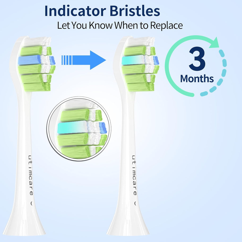 Replacement Toothbrush Heads Compatible with Philips Sonicare ProtectiveClean C2 G2 W 4100 5100 5300 Plaque Control Electric Toothbrush, Soft, 10 Pack Refills.