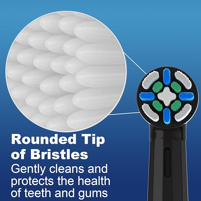 IO Replacement Heads Compatible with Oral B iO 2/3/4/5/6/7/8/9/10 Series Electric Toothbrush, Brush Heads with Medium Bristles Compatible with Oral B iO for Gentle Dental Care (10 Black/White)