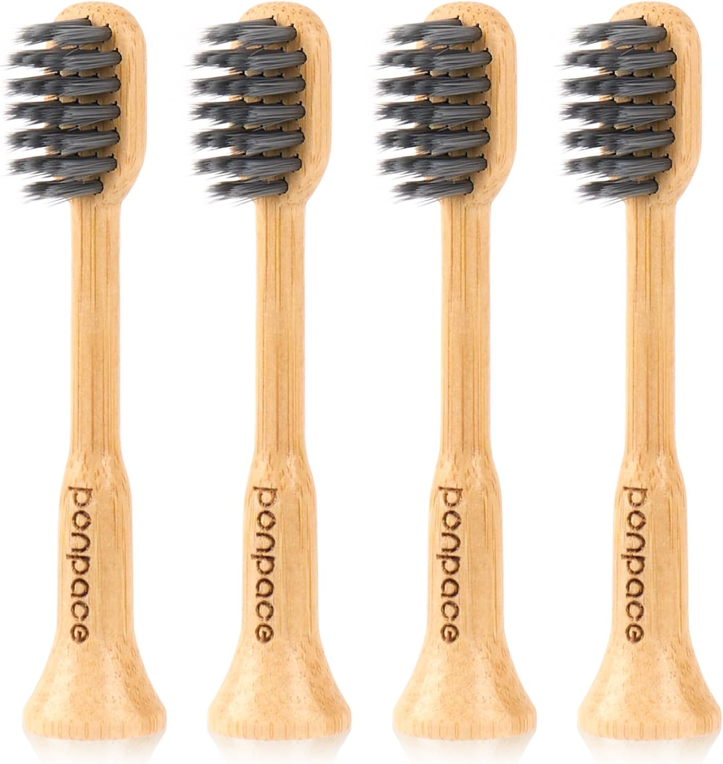 Bamboo Toothbrush Heads Compatible with Philips One by Sonicare, Soft Charcoal Infused Bristles, Whitening & Deep Cleaning