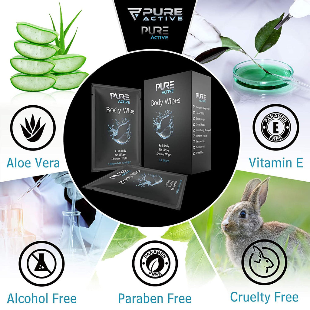 Shower Body Wipes, 480 Individually Wrapped Personal Hygiene Body Cleansing Wipes for Women and Men, Keep Clean After Gym Travel Camping Outdoors Sports