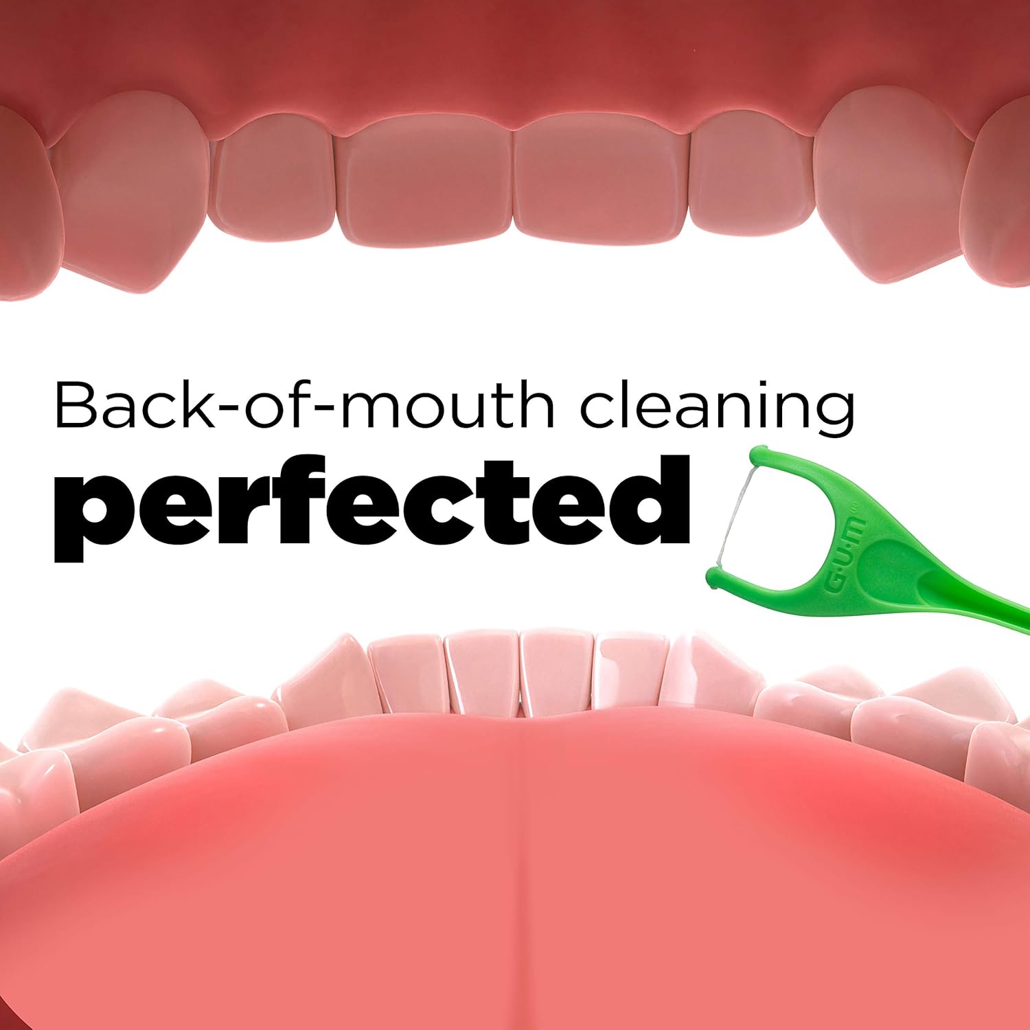 GUM Angled Floss Picks, Perfect for Tight Teeth, Extra Strong Shred-Resistant Dental Floss, Angled for Easy Reach, Dental Flossers for Adults, Fresh Mint Flavor, 75 Count