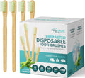 12 Pack Disposable Bamboo Toothbrushes with Toothpaste Built in - Prepasted Toothbrushes Individually Wrapped - Single Use Waterless Tooth Brush with Soft Bristles for Hotel, Camping, Travel