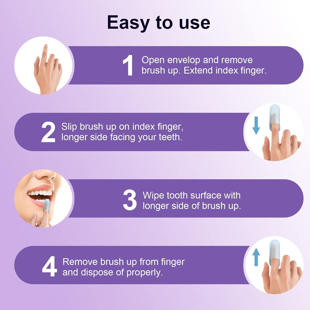 MySmile Teeth Wipes 100pcs Disposal Finger Brush Deep Cleaning Wipes Oral Brush Ups Tooth Wipes For Teeth Cleaning, Oral Freshes Mint Flavor