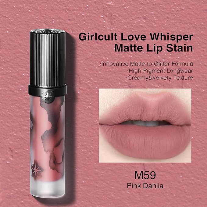 GIRLCULT Matte Lip Stain – Lightweight Velvet Lip Tint, Long Lasting Liquid Lipstick, Transfer Resistant, Non-Drying & Smudge Proof Formula (M59)
