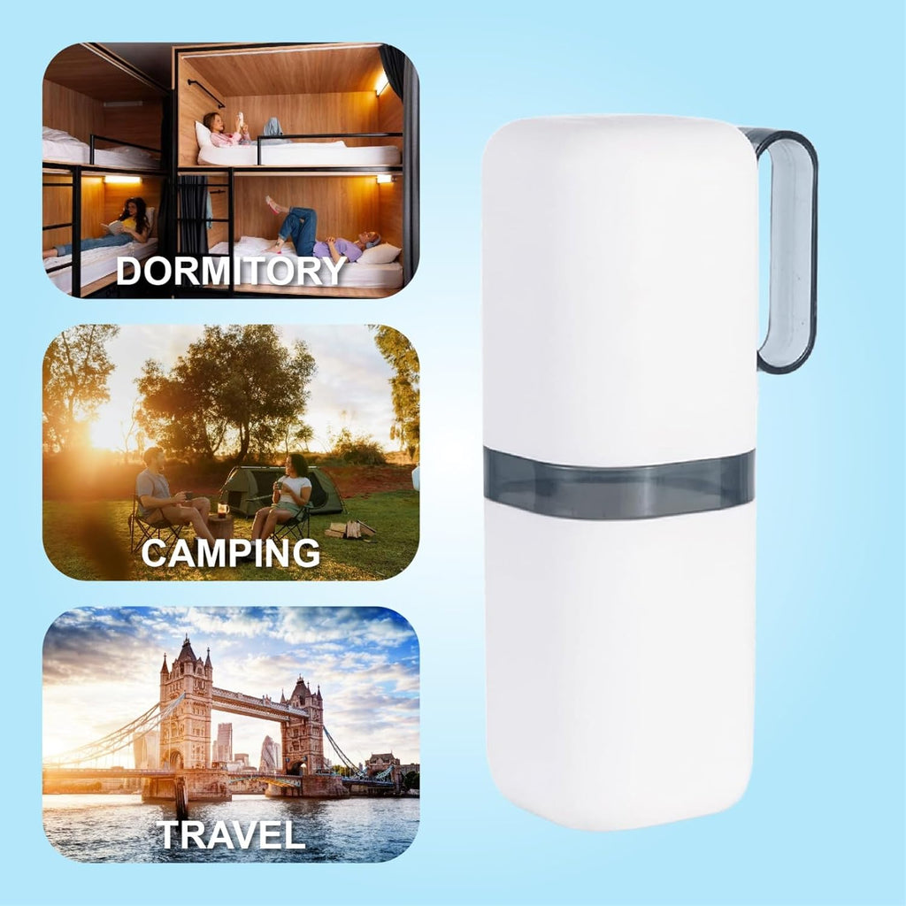 2-in-1 Compact Design Travel Toothbrush Case with Rinse Cup & Handle – Leak-Proof Toothbrush Holder for Travel, Camping, Gym, Outdoor – Portable & Hygienic Storage for Oral Care Essentials