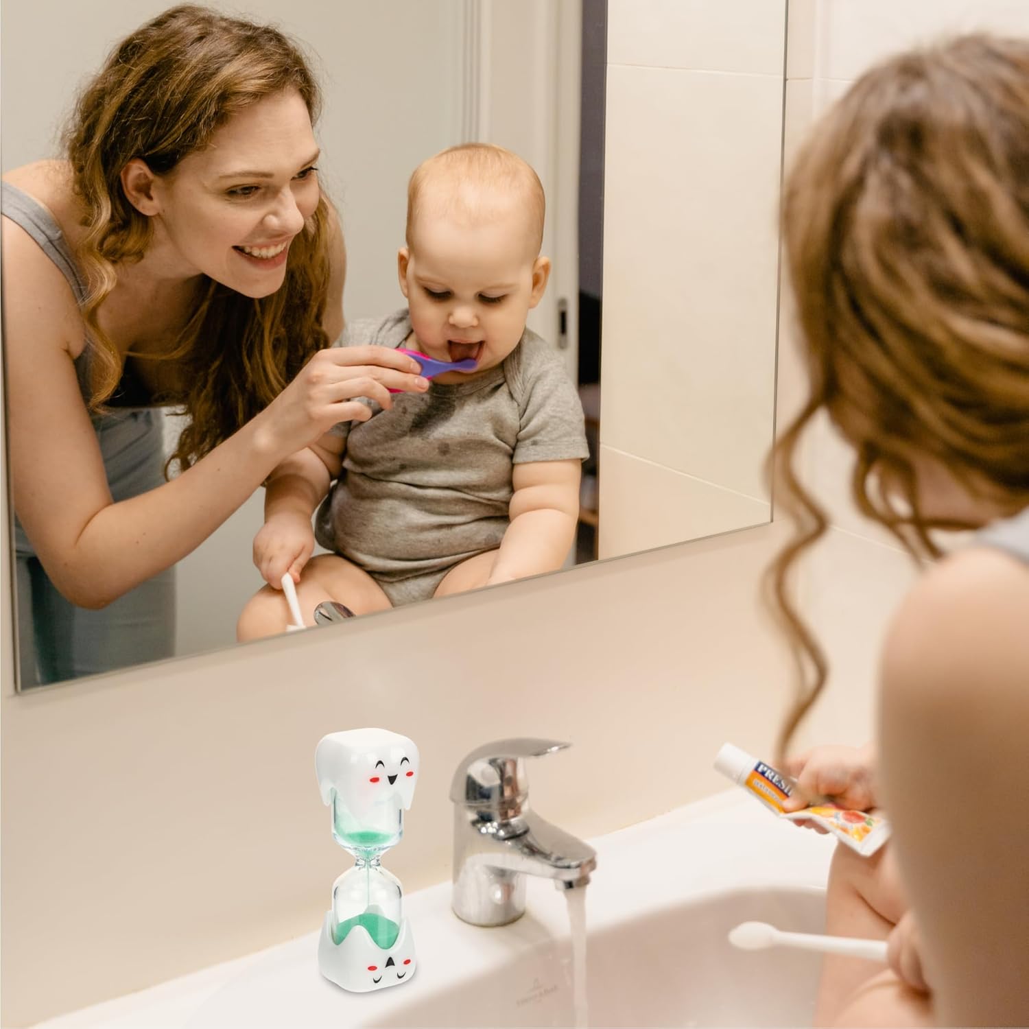 2 Minute Toothbrush Sand Timer for Kids - Single Large Pack Smiley Hour Glass