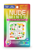 NUDE MINTS | Dual Action Liquid Capsules | Mouth Watering Mint - Lasts 3X Longer - 3X Stronger - Extreme Bad Breath Treatment For Adults - Sugar Free, 0 Calorie - All Flavors - 10 Pack - 300 Capsules