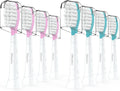 Kids Replacement Toothbrush Head for Sonicare: Ofashu Children Sonic Electric Toothbrush Brush Head for Philips 6321 6340 6032/94 6042, 8 Packs for Boys Girls 7+, Pink & Green