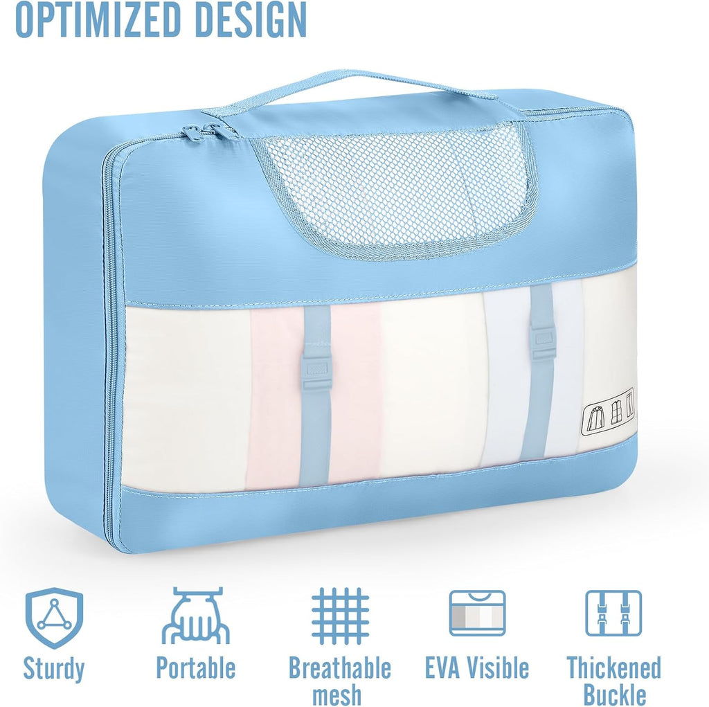 Veken 10 Set Packing Cubes for Travel Essential, Suitcase Organizer Bags in 4 Sizes, Carry-On Luggage Accessories with Large Laundry & Hanging Toiletry Bag, Must-Have for Airplane, Road Trip & Camping