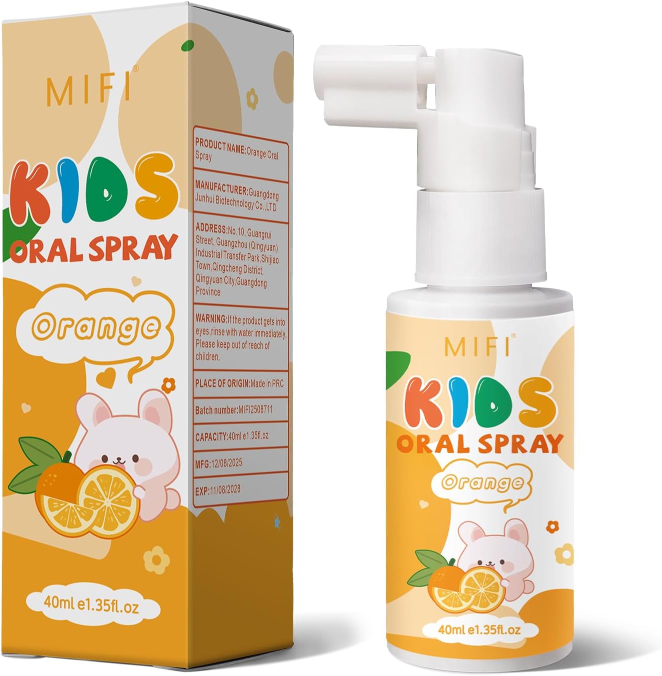 PEGO Kids Oral Spray - Fresh Breath for Children & Toddlers, Fruit-Flavored Oral Care Spray, Easy to Use, Perfect for Home & Travel for Baby's Daily Oral Care (1Pack, Orange)