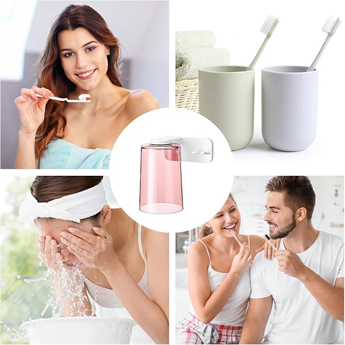 Toothbrush Cup Organizer - Adhesive Rinse Cup Set, Wall Mounted Brush Dispenser, Bathroom Accessory with Space Saving Design, Tooth Care Holder for Home Apartment Dorm Office Hotel RV Travel