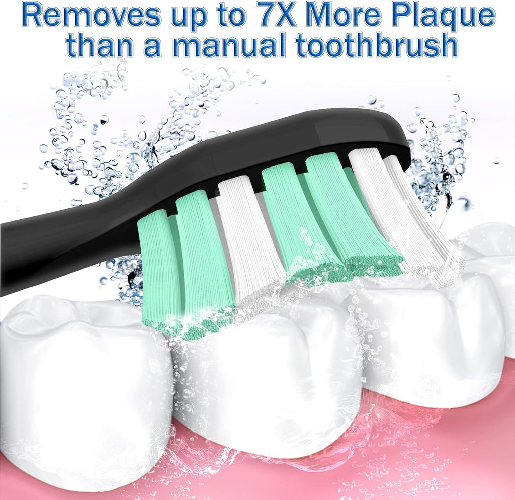 Aoremon Replacement Heads for Sonicare - Replacement Brush Heads Compatible with Philips Sonicare Snap-on Electric Toothbrush (Black),8 Pcs