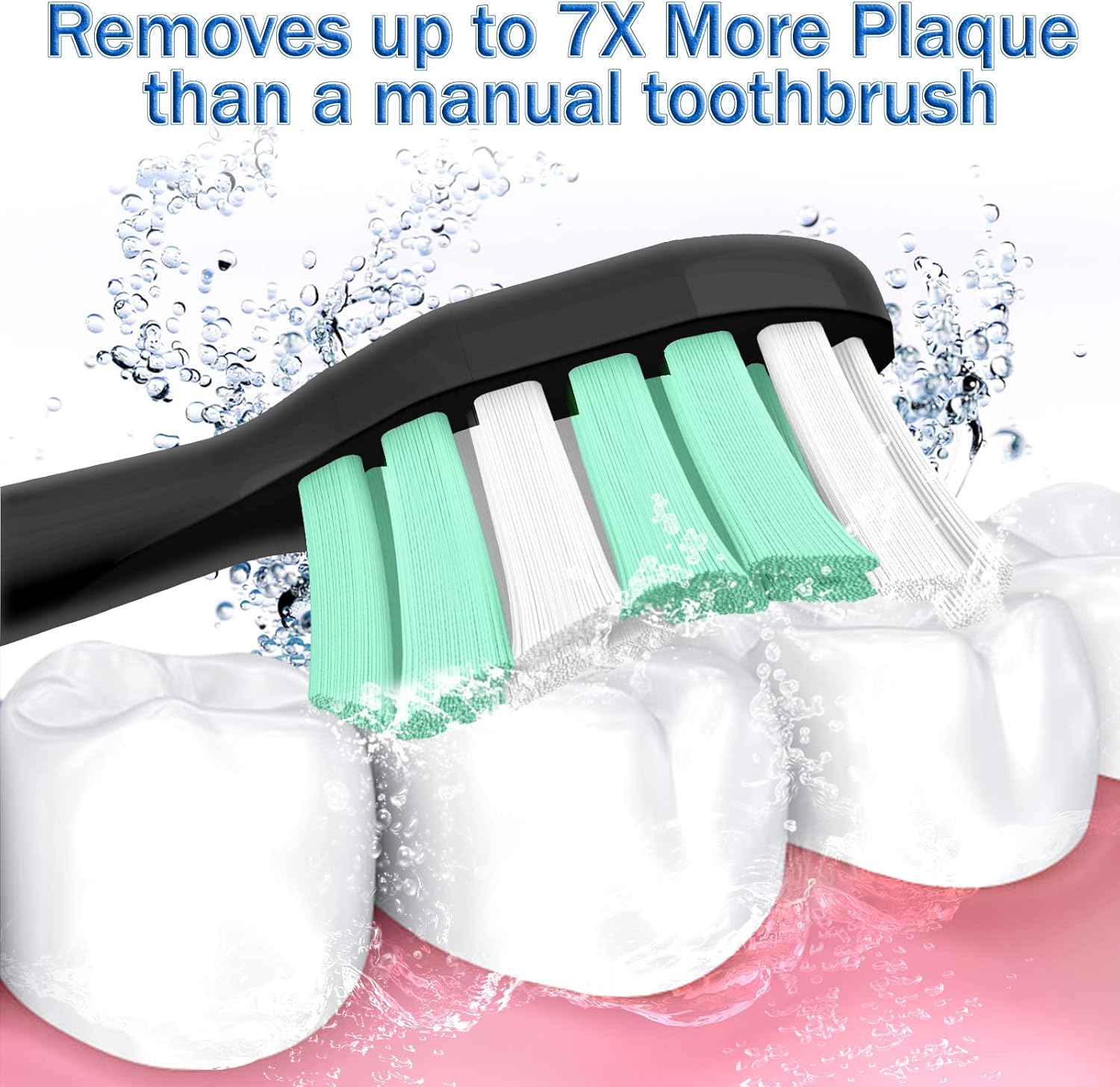 Aoremon Replacement Heads for Sonicare - Replacement Brush Heads Compatible with Philips Sonicare Snap-on Electric Toothbrush (Black),8 Pcs