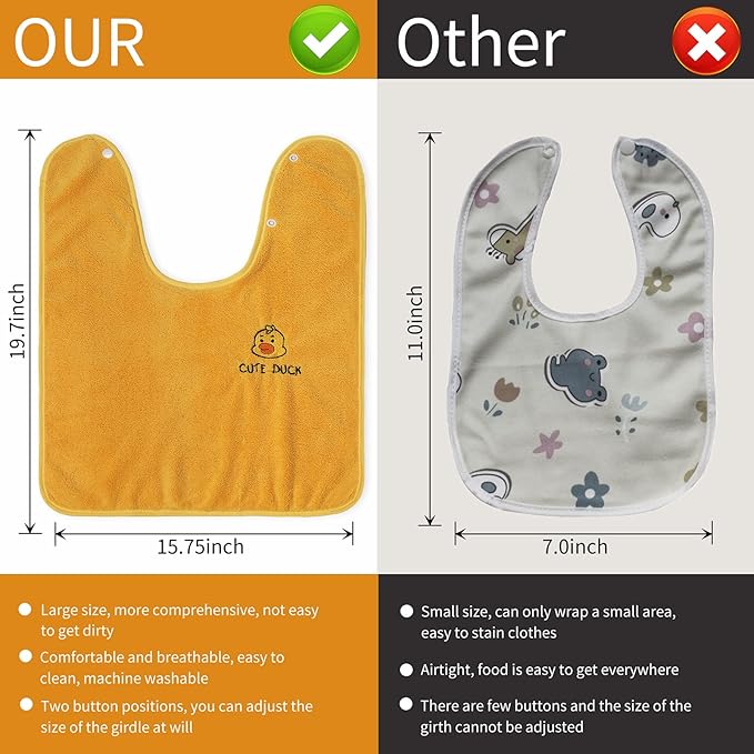 3 Pack Baby Bibs for Girls or Boys, Waterproof, Towel Toddler Bibs for 1-3 Years