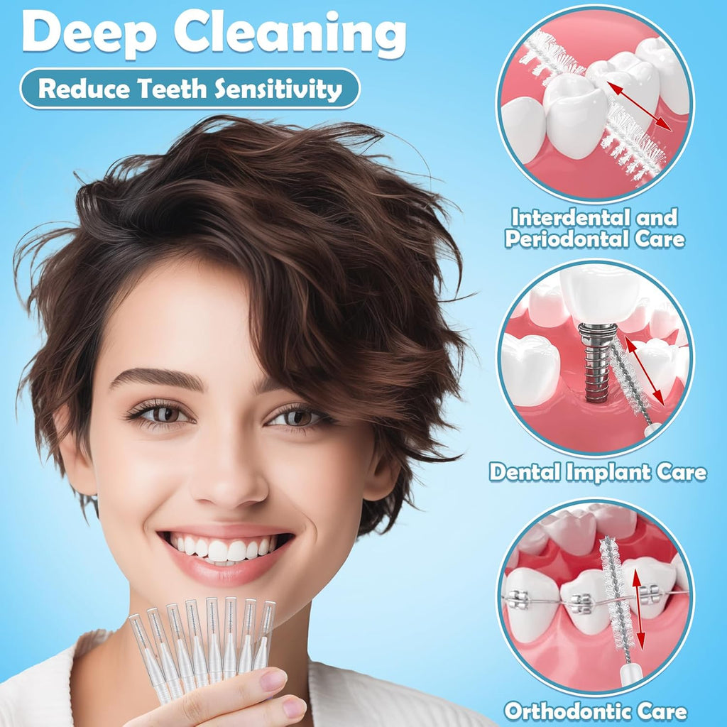 120 Pieces Braces Dental Brush Flosser for Cleaner Interdental Brushes Between Teeth with Soft Bristles 360° Bendable Toothpick Dental Tooth Flossing Oral Dental Hygiene