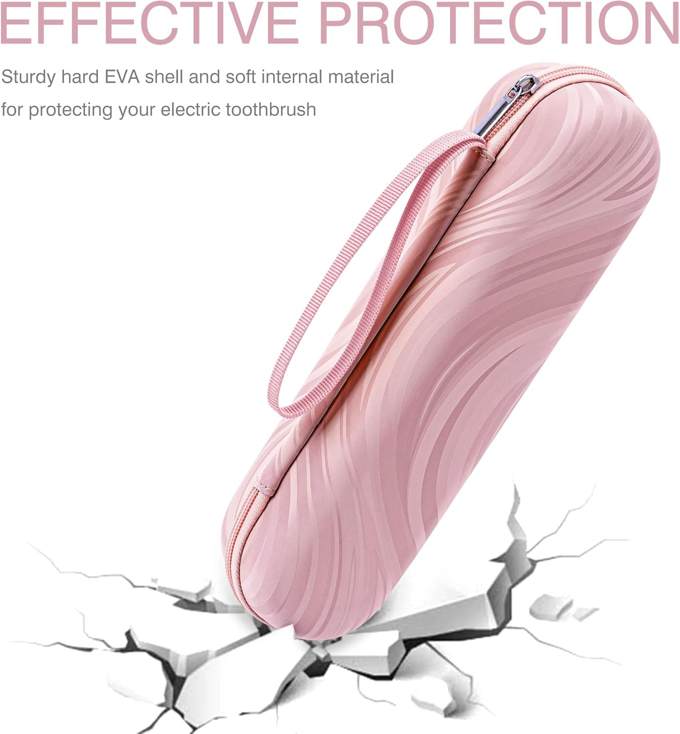 Electric Toothbrush Case, Carrier Bag for Travelling, Portable Toothbrush Carrying Case Holder Compatible with AquaSonic, Sumkyle, Oral-B iO Series, Philips Sonicare. (Pink)