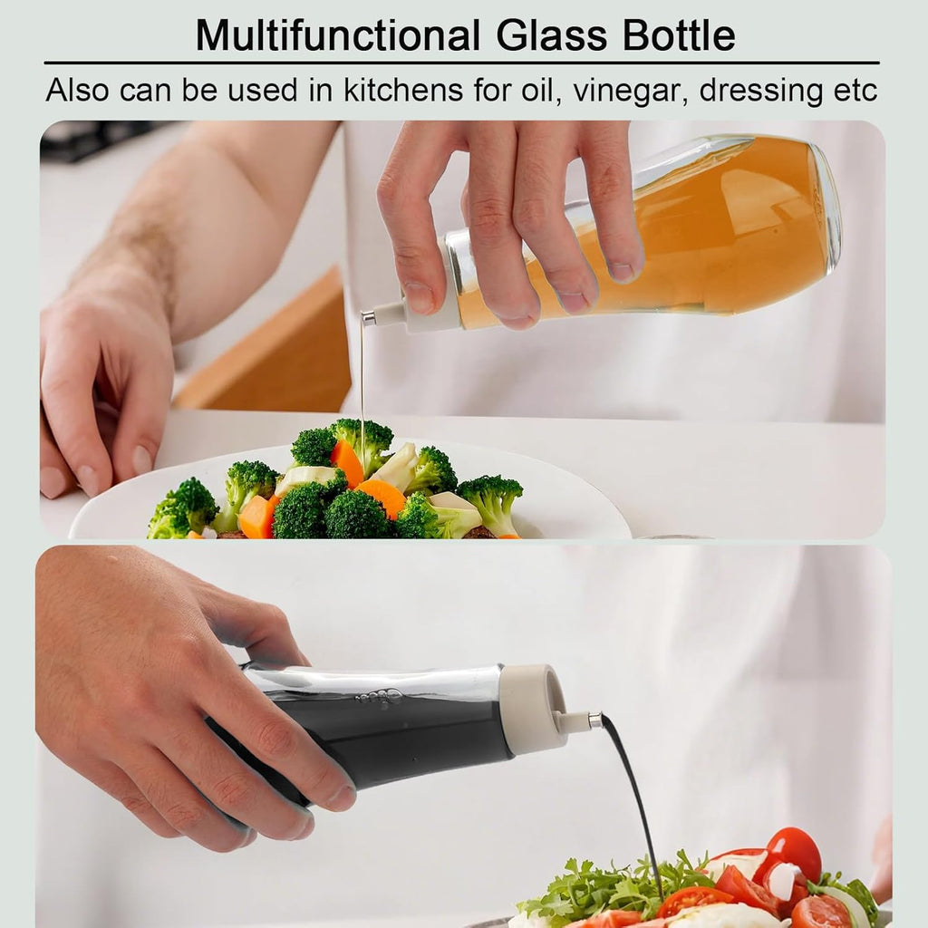 Tiyafuro Glass Mouthwash Dispenser for Bathroom, 8.8OZ Mouth Wash Container Bottle with Lid Cup, Small Clear Refillable Mouthwash Holder Decanter for Countertop, Multifunctional Glass Bottle