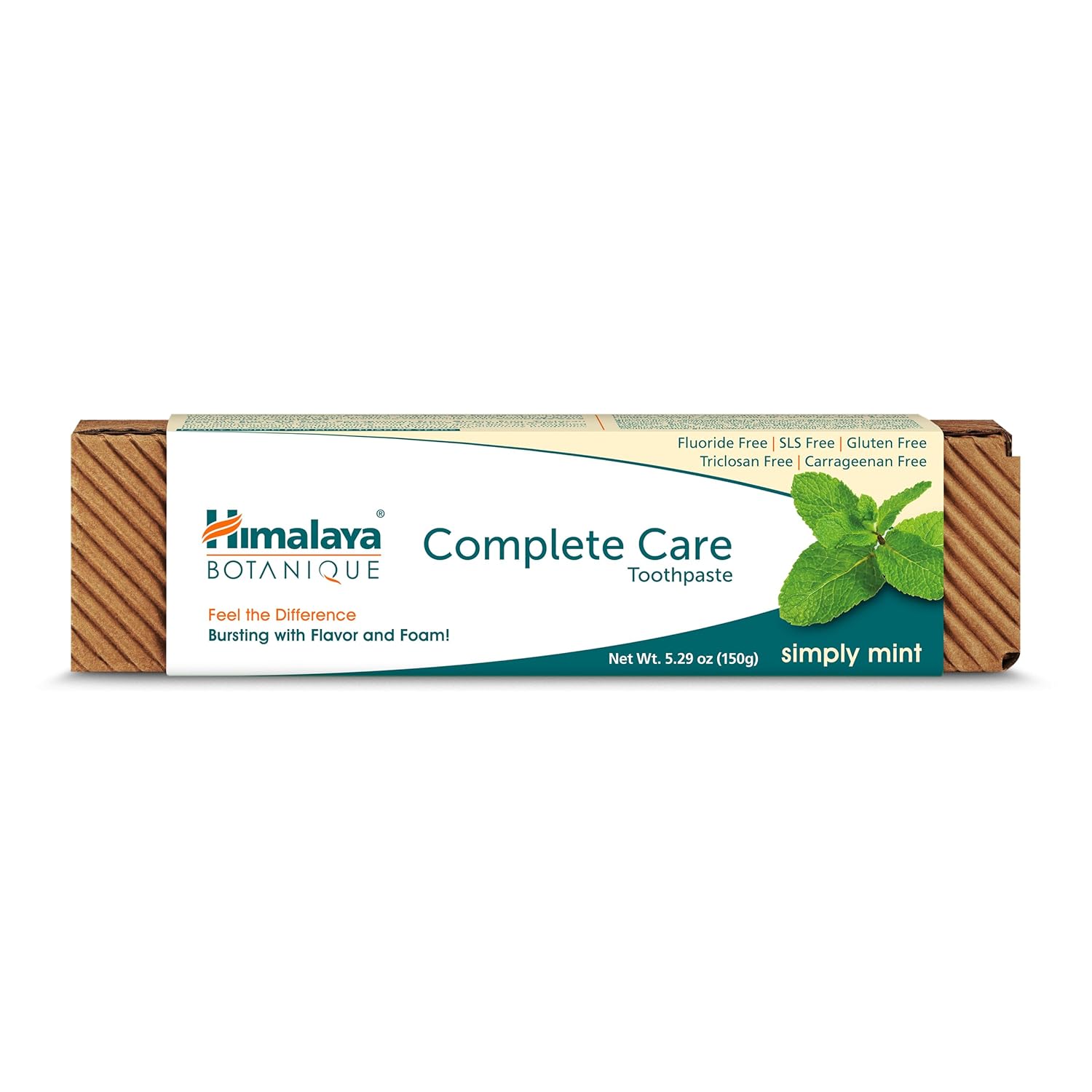 Himalaya Botanique Complete Care Toothpaste, Herbal, Mint Flavor, Fights Plaque, Freshens Breath, Fluoride Free, No Artificial Flavors, SLS Free, Cruelty Free, Foaming, 5.29 Oz, 1 Pack