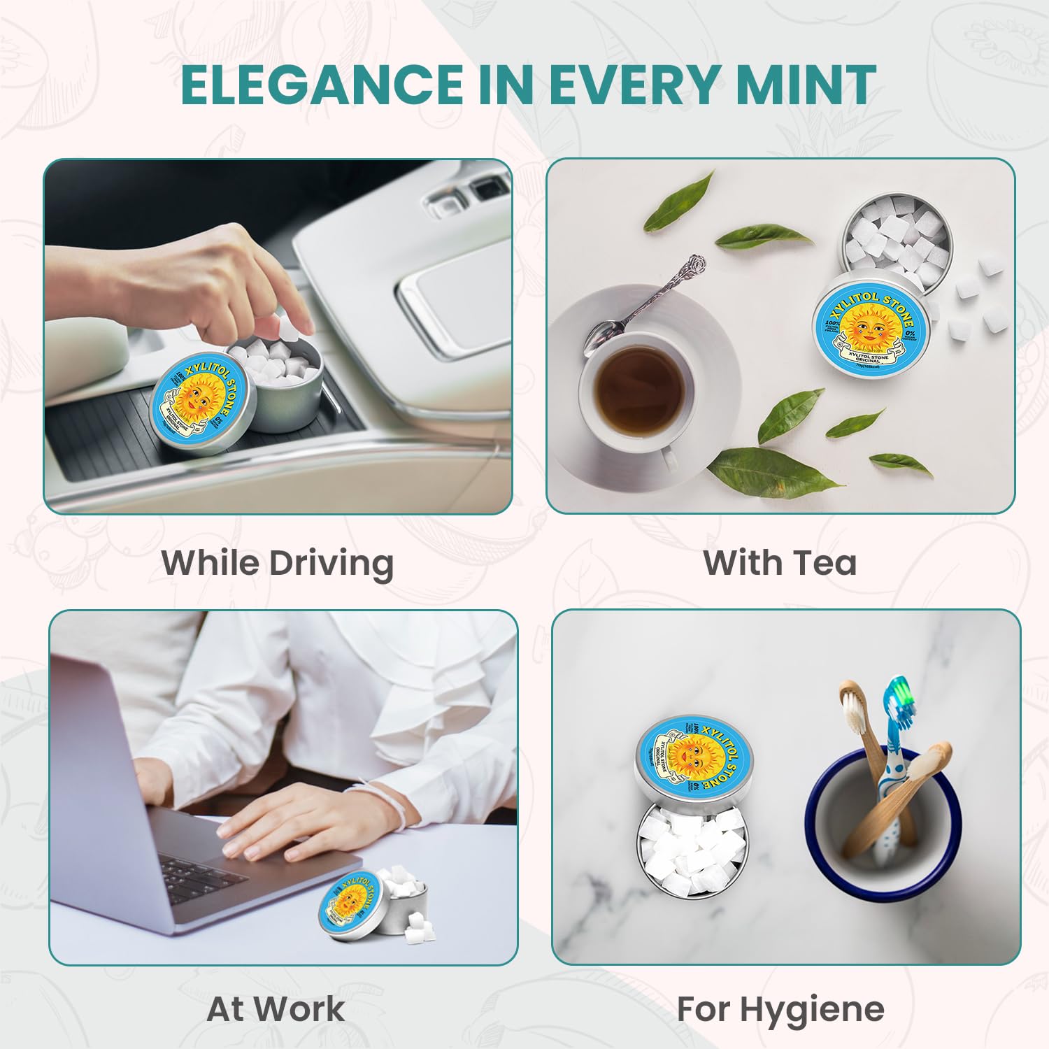 Xylitol Stone Sugar Free Candy - Vegan & Keto Friendly Unique Hard Candy Sugar-Free - 100% Natural Flavor Candies - Gluten Free & Non-GMO Breath Freshener Low Calorie Mints - Original (Pack of 1)