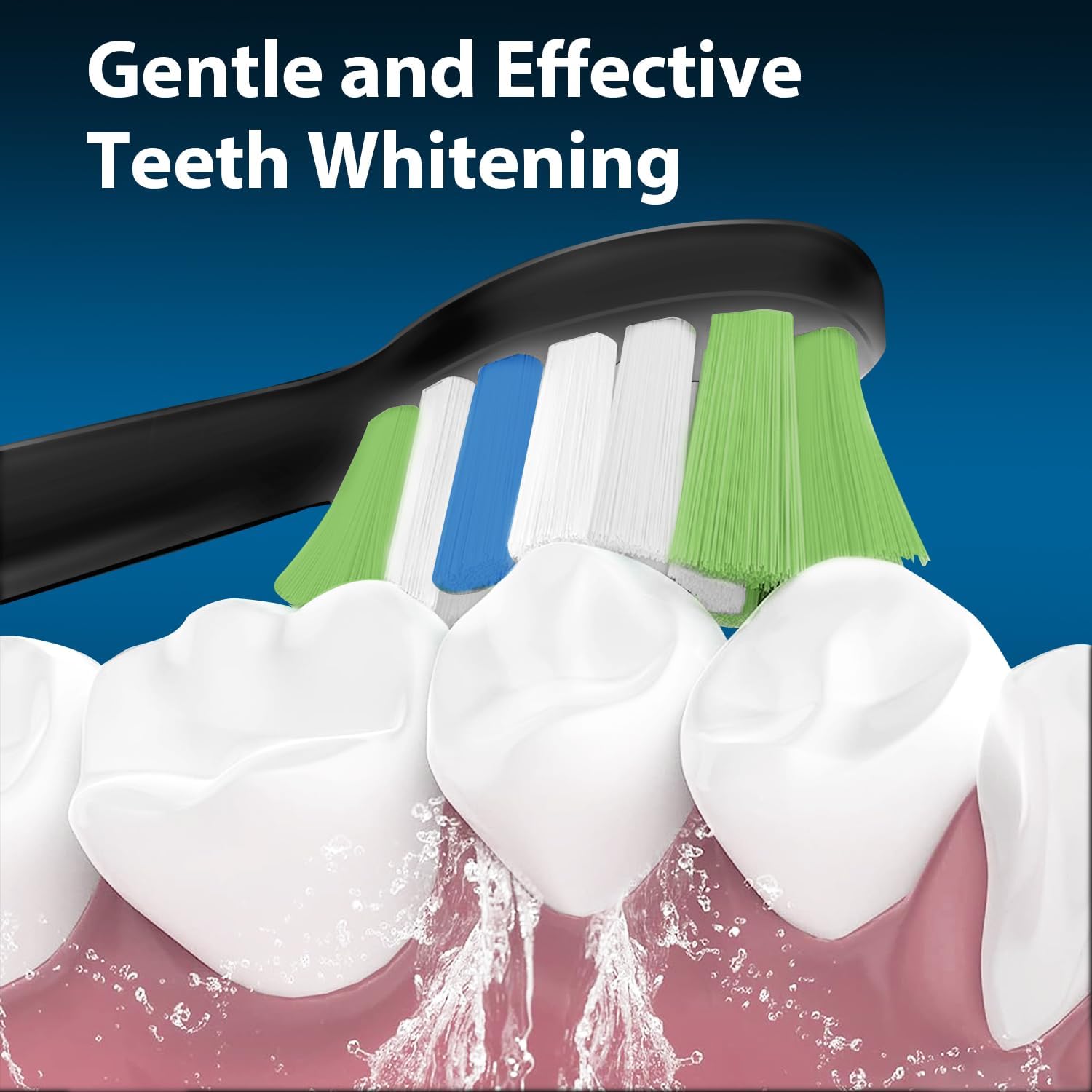 Replacement Brush Heads Compatible with Philips Sonicare ProtectiveClean 6100, 5100, 4100 Electric Toothbrush, W Toothbrush Head for Sonicare 6062/95, Black, 12 Count