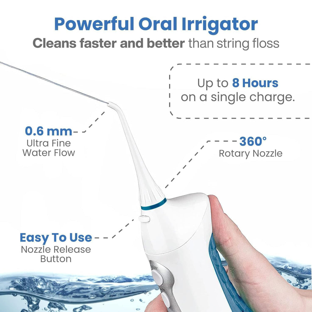 AquaSonic Home Dental Center Rechargeable Power Toothbrush & Smart Water Flosser - Complete Family Oral Care System - 10 Attachments and Tips Included - Various Modes & Timers (White)