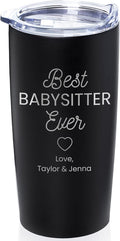 Lifetime Creations Engraved Personalized Best Nanny Ever Stainless Steel Tumbler with Lid 20 oz (Black) - Babysitter, Daycare, Au Pair Coffee Travel Mug Gift