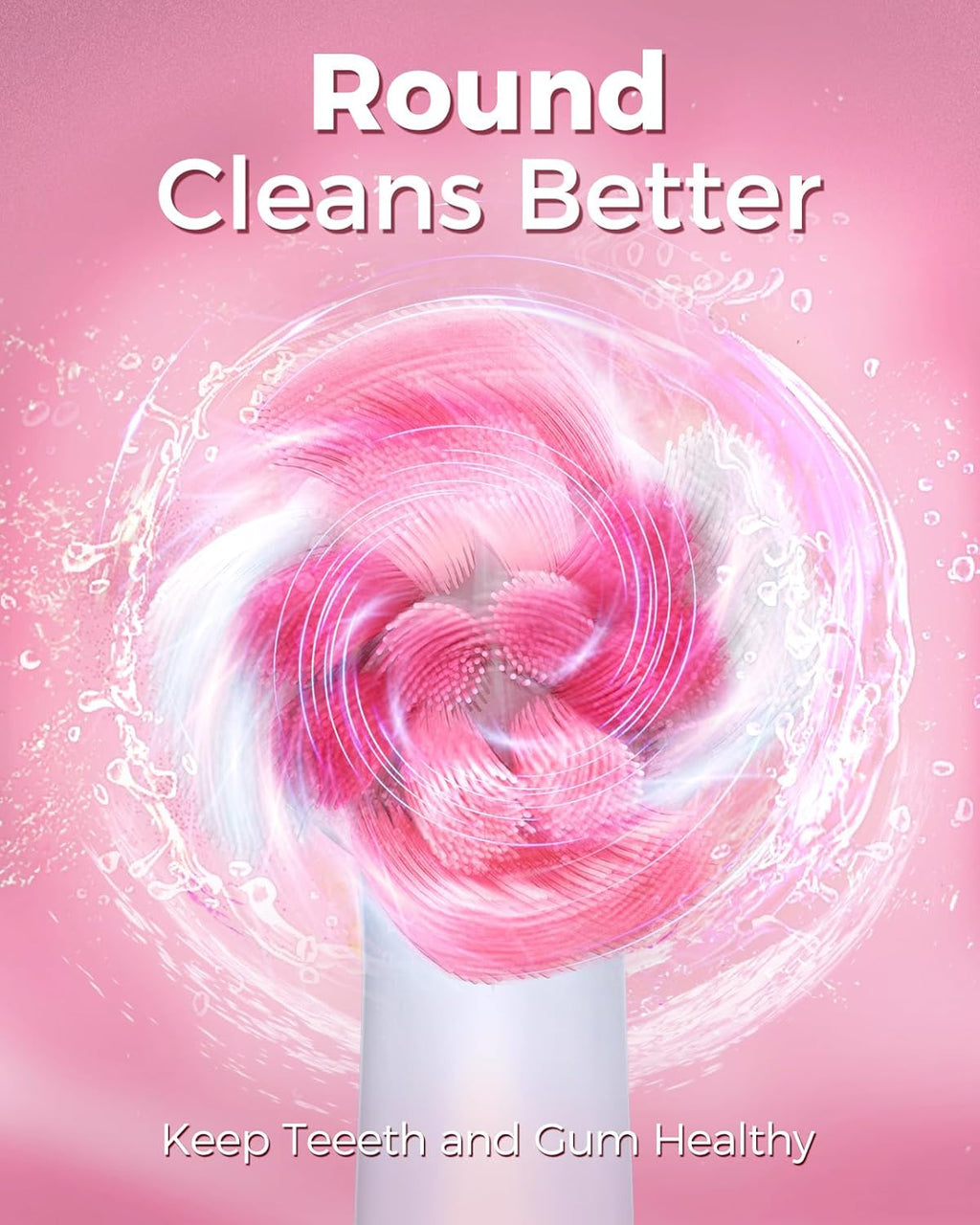 TEETHEORY Rotating Electric Toothbrush for Adults with 8 Brush Heads (2 Types), 4 Modes Deep Clean Electric Toothbrush with Rechargeable Power and 2 Min Smart Timer (2- Cherryblompink, p1)