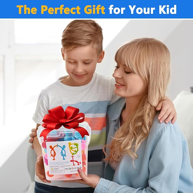 GOLDGE 28 Pack Suction Cup Fidget Toys Sensory Set - Pop, Pull & Stick Travel Sensory Toys for Kids with Autism, ADHD - Stress Relief Fidget Toy for Children Ages 3+, Assorted Colors for Boys & Girls