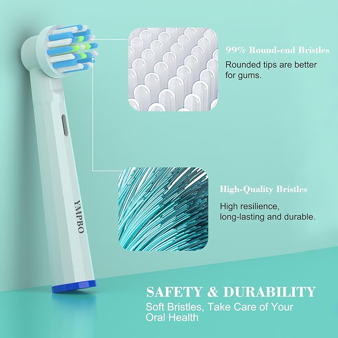 Replacement Heads Compatible with Oral B BRAU Electric Toothbrush, 10 Pack Toothbrush Head Refill Compatible with Oral b Cross Action Replacement Head, EB50