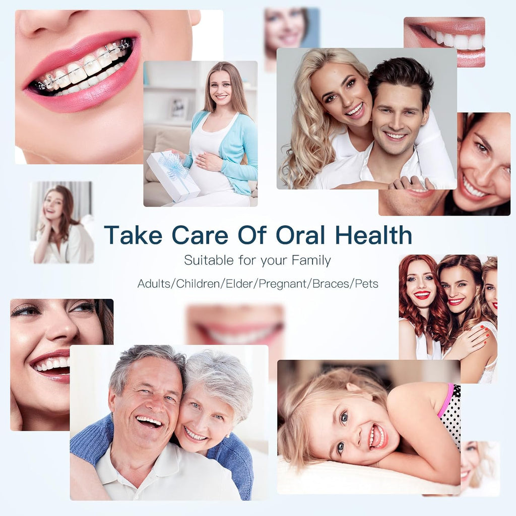 Travel-Ready 300ML Cordless Water Flosser for Teeth – IPX7 Waterproof, 4 Pressure Modes & 2000mAh Battery for Deep Cleaning at Home or On-The-Go (Blue & White)