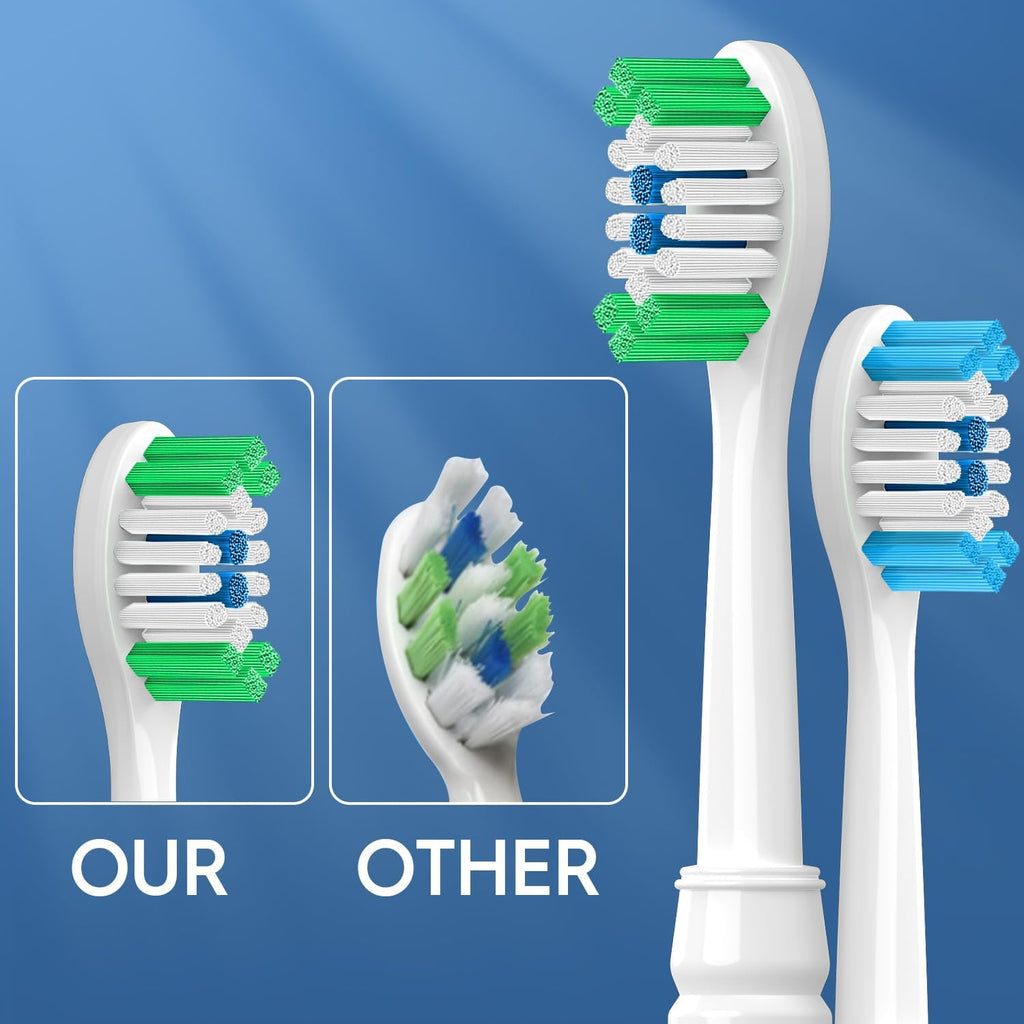 Replacement Brush Heads Compatible with Philips Sonicare ProtectiveClean 4100, 5300, 5100, 6100 ExpertClean 7500 DiamondClean 9300 Electric Sonic Toothbrush Handle C2 G2 C3 G3 W3 Brush,16 Pack, White