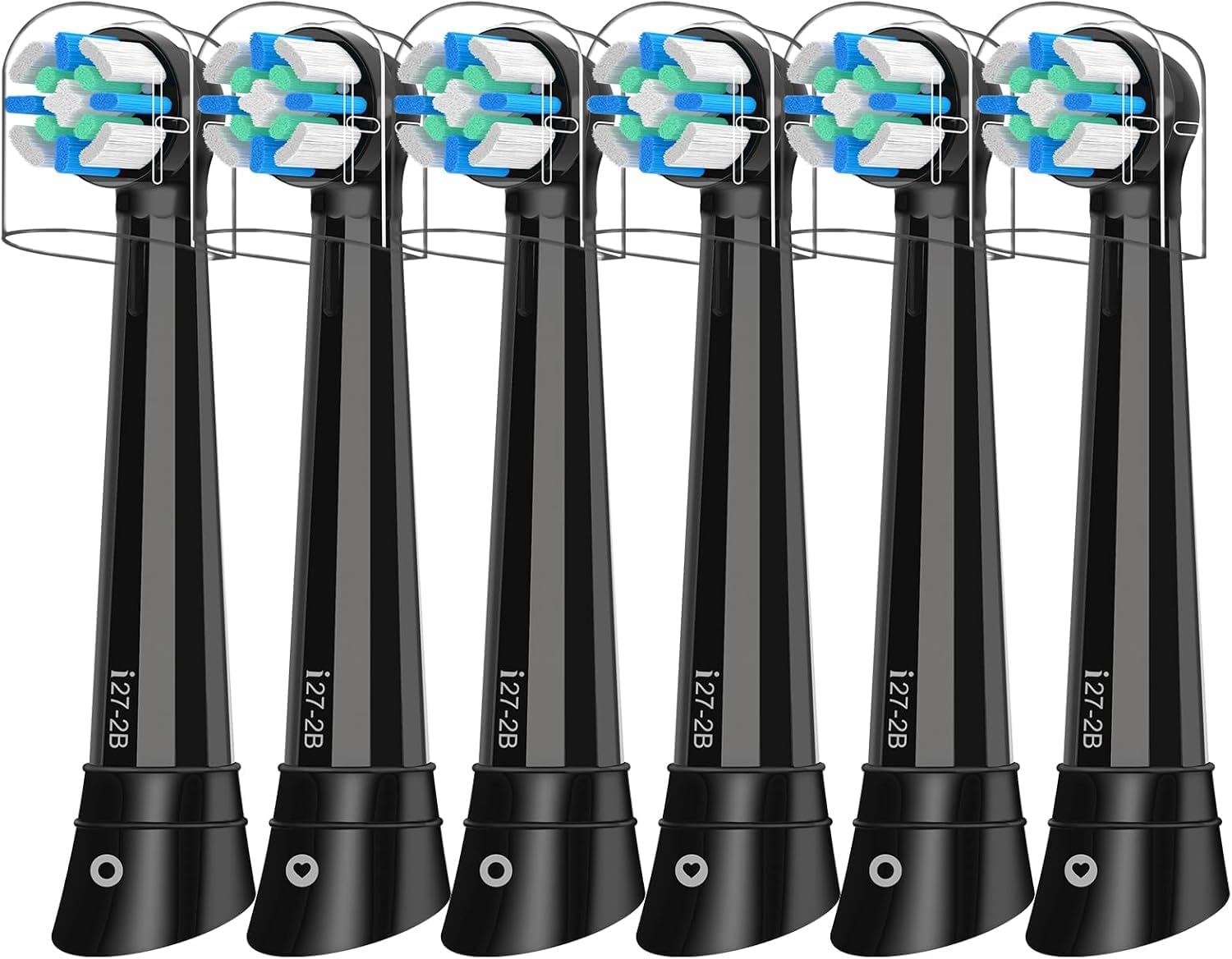 6pcs iO Replacement Heads Compatible with Oral B iO,iO Series Electric Toothbrush Heads Compatible with Oral B iO 2/3/4/5/6/7/8/9/10,Medium Bristles for Effective Plaque Removal(Black)
