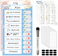 2 in 1 Namable Chore Chart - Dry Erase Morning/Bedtime Routine Chart for Kids - Magnetic Visual Schedule for Toddlers to Do List Checklist for Multiple Kids