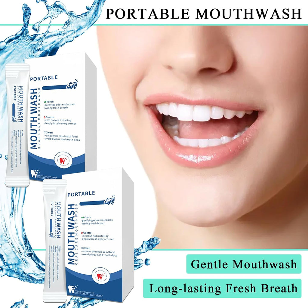 Travel Size Mouthwash,Mini Mouthwash Travel Size Bulk Portable Mouth Wash Set,Individual Small Travel Mouth Wash Packets for Fresh Breath(Pack of 60) A39