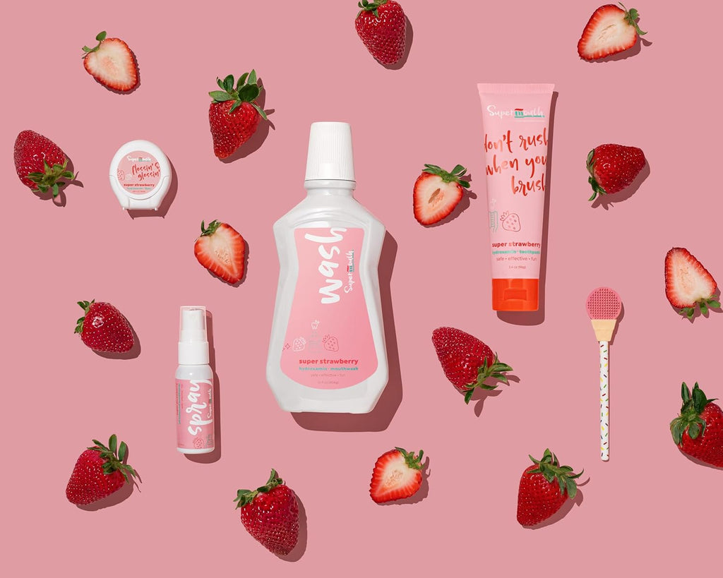 SuperMouth® Single Scoop Tongue Scraper for Toddlers & Kids Ages 2-5 – Dual-Sided Brush & Scraper Removes Odor-Causing Buildup, Fights Bad Breath, Gentle Easy-Grip Design, 3 Scents, Early Oral Care