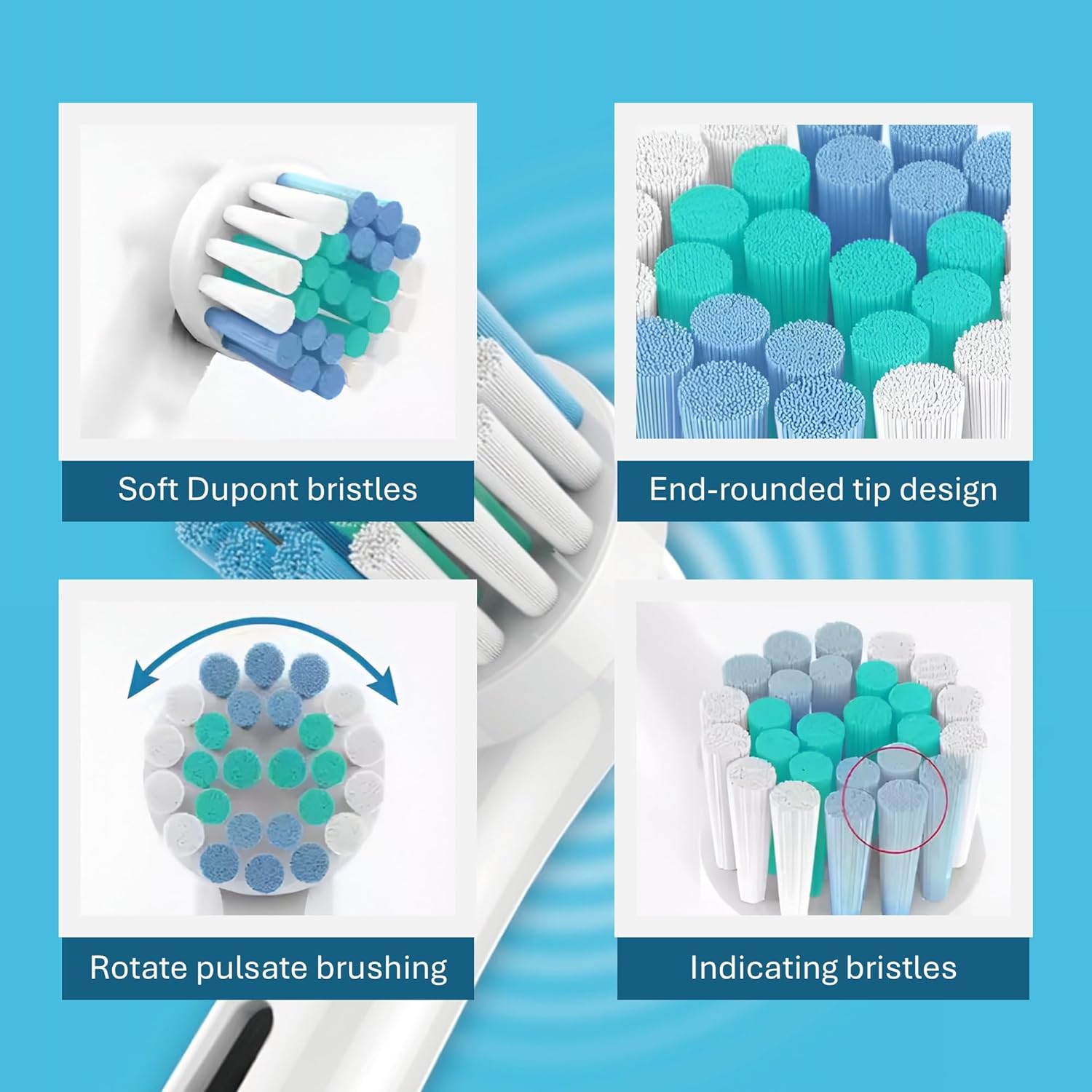 KLEVOR Replacement Toothbrush Heads for Oral‑B – 20 Count – Hygienic Double‑Blister Pack – Compatible with Oral‑B Pro, 1000, 3000, 5000, 7000 and More (Not iO Series)