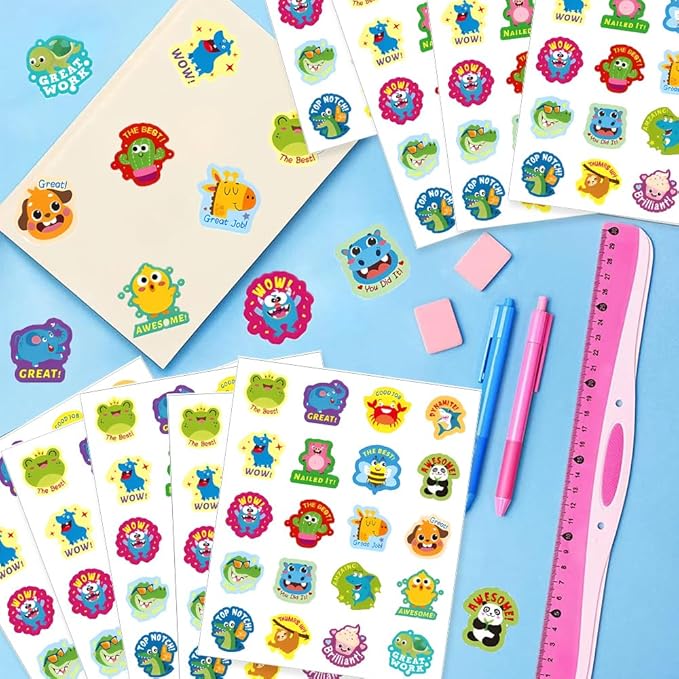 120 Pieces Teacher Stickers for Grading, Reward and Good Job Stickers for Students and Kids(3, 120)