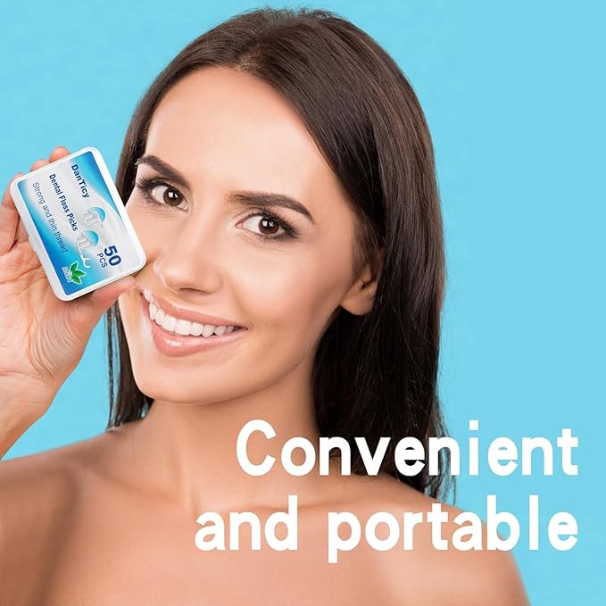 Extra Strong Dental Floss Picks | Professional Clean Flosser Picks | Toothpicks for Adults | Easy Grip Handle | Fresh Mint, 50 Count 4 Pack