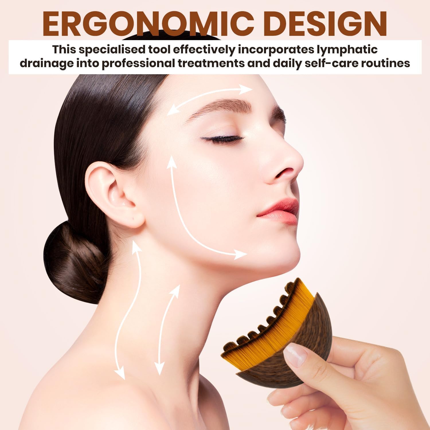 2pcs Lymphatic Contour Face Brush, Lymphatic Drainage Brush, Dry Brushing Face Brush, Lymphatic Drainage Massager for Face, Designed for The Face Gentle Enough for Daily Use（2pcs）