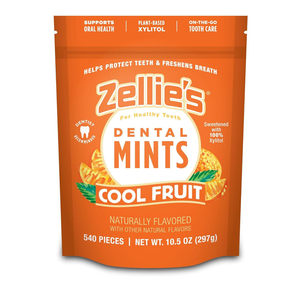Zellie's | 100% Xylitol Cool Fruit Mints Breath Mints | No Aspartame, Gluten Free, Vegan & Kosher (540 Count - Pack of 1)