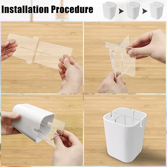 Toothbrush Holder for Bathroom,Clear Acrylic Detachable for Easy Cleaning Multi-Function Storage,4 Slots Electric Toothbrush and Toothpaste Organizer Caddy for Bathroom Vanity,Countertop