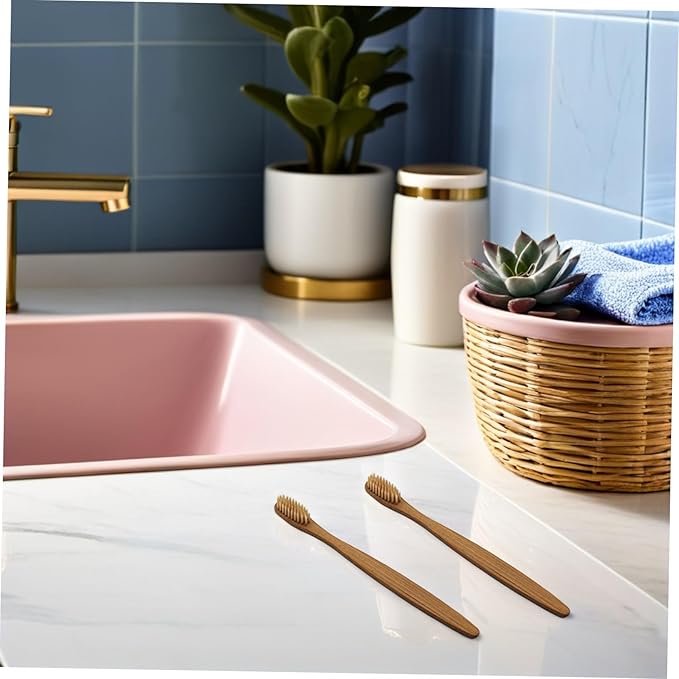 8pcs Toothbrush Natural Biodegradable Handles Soft Bristles Gentle Gums Travel-Friendly Oral Care