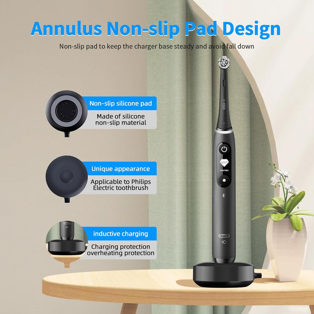 Charger for Oral B iO iO7 iO8 iO9 Electric Toothbrush, Model 3768 Magnetic Replacement Charger for Oral-B iO Electric Toothbrushs,Black（Incompatible IO4/5/6