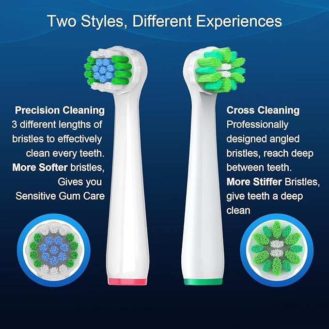 16 Pcs Replacement Heads Compatible with Braun Oral B Pro 1000, Genius X, Smart 1500 Electric Toothbrush, Brush Heads Refills Compatible with Oral B (White)